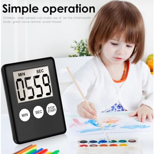 LCD Digital Screen Kitchen Timer Sleeping Homework Countdown Alarm Clock Magnet Clock Bar Accessories For Cooking Baking
