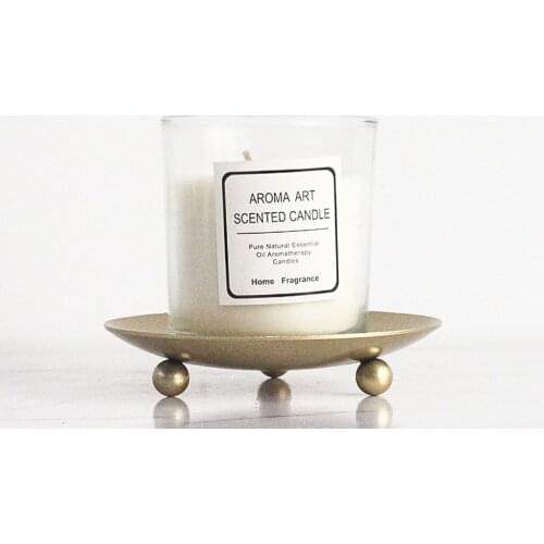 Gold candle table tray base American iron plate relocation wedding decoration living room decoration