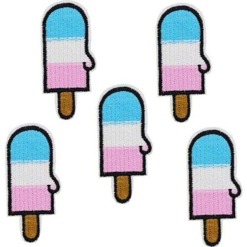 10 pcs color Ice cream badge patches for clothing iron embroidered patch applique iron on patches sewing accessories for clothes