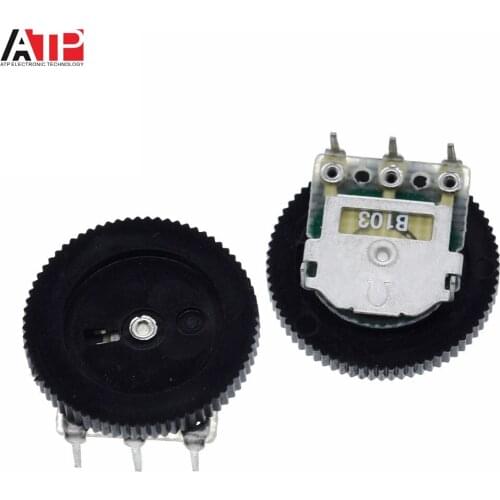 10PCS Great IT B103 16x2mm 10K Ohm Double Dial Taper Volume Wheel Duplex Potentiometer Z07 Drop ship