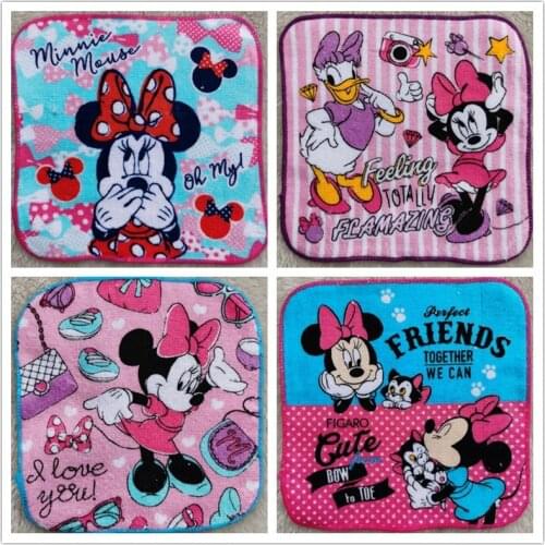 10PCS Mickey Mouse Minnie Mouse Party Favor Supply Cotton Square Kids Happy Birthday Party Gift Souvenir Cute Giveaway