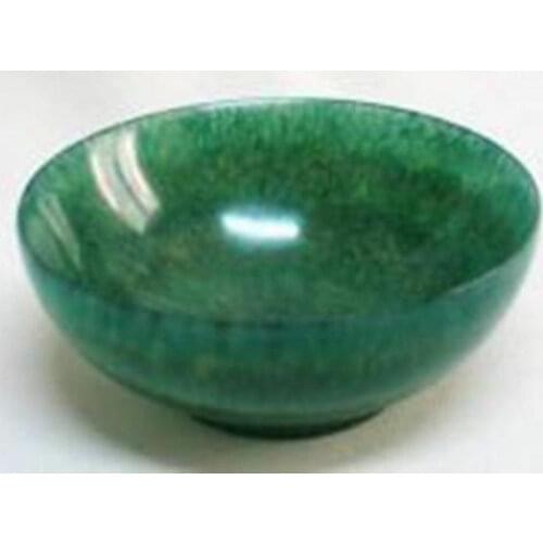 105mm Rare Chinese Hetian Jade Green Jade Carving Tea Bowl Exquisite Jade Bowl Home Ornament