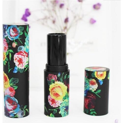12.1mm DIY Flower Lipstick Tubes Lip Balm Containers Empty Cosmetic Containers Lip Rouge Bottles Wholesalers 5pcs