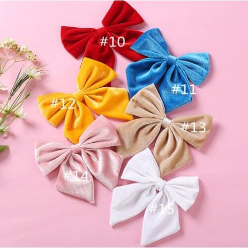 2021 6" Vintage Velvet Large Bows Skinny Nylon Headband Flat Back With Hair Clips Babys Girl newborn Hair Accessories