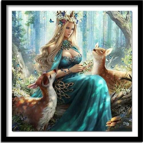 5d diy diamond painting cross stitch diamond embroidery kits fairy deer picture diamond Home Decor rhinestones paintings