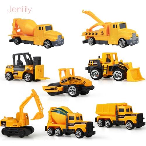 8Pcs/Set Alloy Engineering Car Tractor Toy Dump Truck Model Classic Toy Fun Gift For Boy Kid Mini Car Model Decoration oyuncak