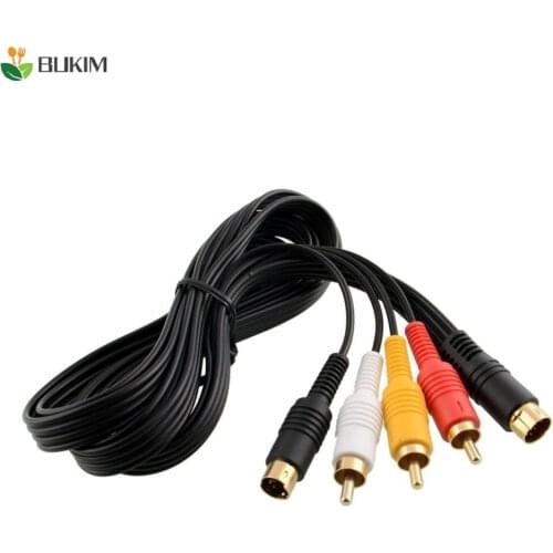 BUKIM Gold plating Plug Audio Video AV Cable for SEGA Saturn A/V RCA Cord for SS