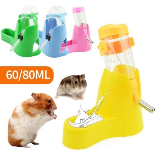 Pet Hamster Water Bottle with Food Container Pet Drinking Fountains Drinking Feeding Rest Water Jug for Small Animals