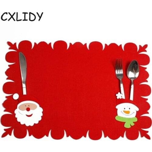 Santa Claus Snowman Christmas Dinner Placemat New Year Cutlery Holder Home Decor Xmas Gift Party Table Decoration aa120