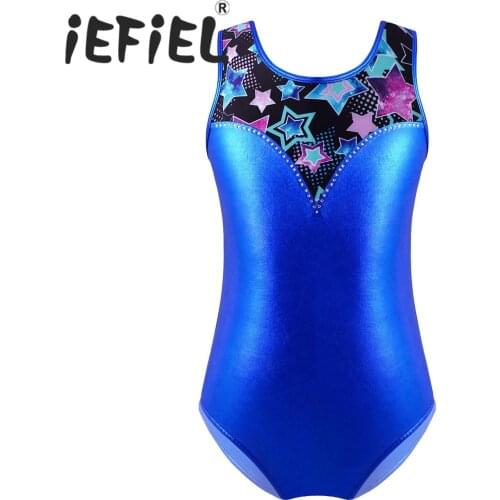 Kids Girls Ballet Dancewear Dress Sleeveless Workout Gymastics Ballet Dance Leotard Jumpsuit Bodysuit for Stage Performance
