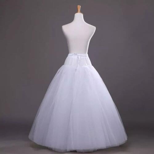 Hoop-free Long Style Half Skirt Petticoat Bridal Wedding Dress Lined Ladies Women Party Dresses Role-playing Lining