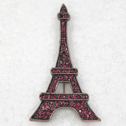 Purple Rhinestone Eiffel Tower Pin brooches Pendant C326 D3
