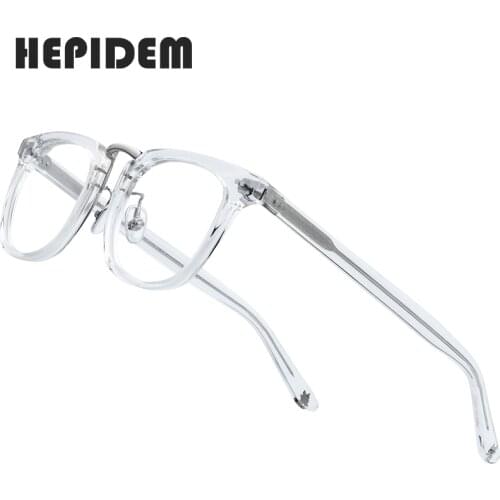 HEPIDEM Acetate Optical Eye Glasses Frames for Men Retro Vintage Square Eyeglass Nerd Women Prescription Spectacle Eyewear 9126