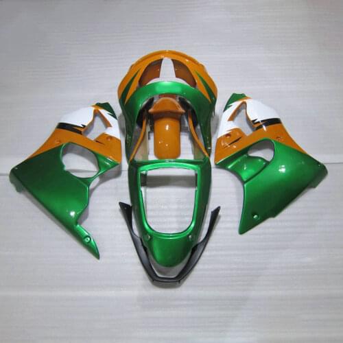Customized fairing kits for KAWASAKI Ninja ZX6R 1998 1999 ABS plastic sport fairings set ZX 6R 636 98 99 green orange bodyworks