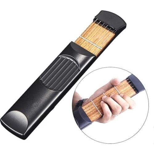 Pocket Guitar Portable for Acoustic Guitar Practice Tool Gadget Chord Trainer 6 String 4 Fret Model for Beginner Finger training