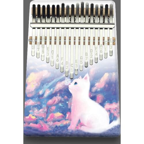 Cartoon Kalimba 17 Keys Colorful Customizable Hand Painted Finger Piano Portable Birthday Gifts Keyboard Musical Instrument 2021