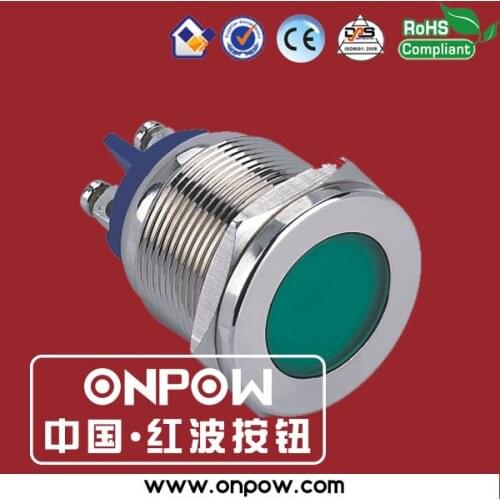 ONPOW 22mm anti-vandal screw terminal flat head nickel lighted indicator pilotlamp GQ22T-D/L/G/12V/N