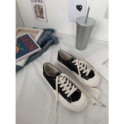 Retro Hong Kong style canvas shoes female 2021 spring and autumn new students all-match low-cut trend color matching