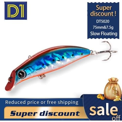 D1 Bass Fishing sasuke sf-75mm 7.5g slow floating Lure Depth 30-80cm Rolling Wobbler PIke Trout River Hard Baits