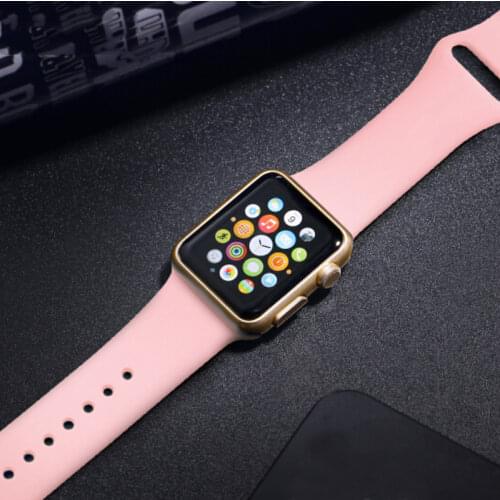 Soft Silicone Watchband for Apple Watch Band 6 Series SE 5 4 3 2 1 44MM 40MM Rubber Strap for iWatch 4/5 42MM 38MM Bracelet