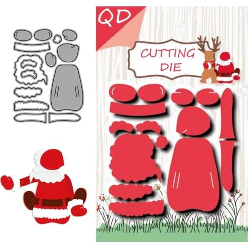 Santa Claus Back Shadow Cutting Dies Stamps Dies Scrapbooking Mold Cut DIY Handmade Tools Craft Decoration 2021 New Metal Dies