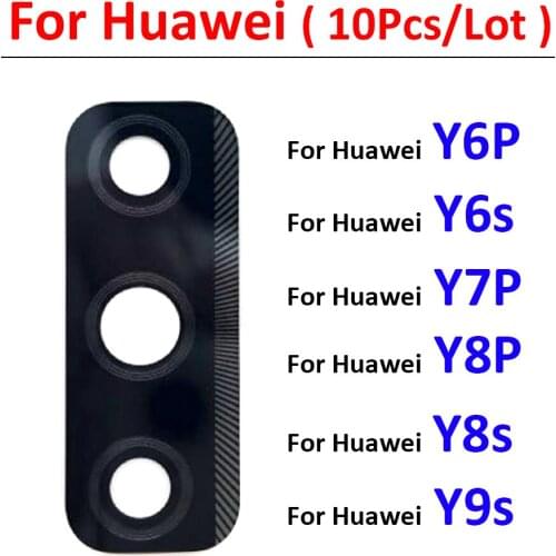 10pcs/Lot, Rear Back Camera Glass Lens Cover For Huawei Y9S Y8S Y8P Y6P Y7P Y6s With Ahesive Sticker