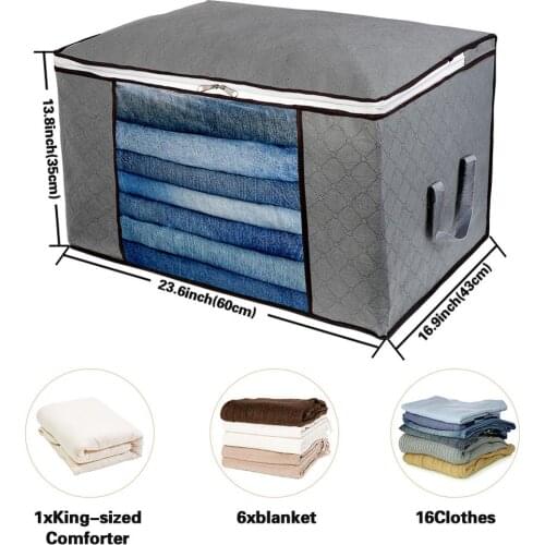 Window Bags For Storing Clothes Oxford Clear Non-Woven Storage Bag Organizer Foldable Clothes Storage Bag Waterproof