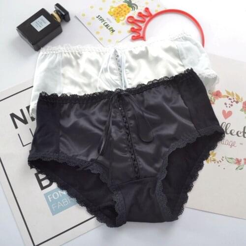 SP&CITY High Quality Satin Texture Sexy Panties For Women Hollow Out Cross Ribbon Underwear Girls Cotton Lingerie Woman Briefs