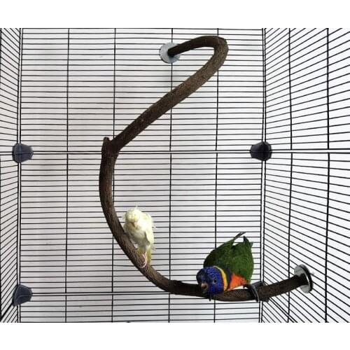 Parrot Bird Branch Pole U-shaped S-shaped Grinding Claw Rack Solid Wood Stand Combined Cage Accessories Bird Supplies ZA263