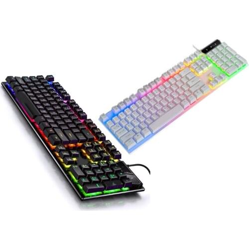 V4 Gaming Keyboard USB Wired Floating Keyboard, Quiet Ergonomic Water-Resistant Mechanical Feeling Keyboard