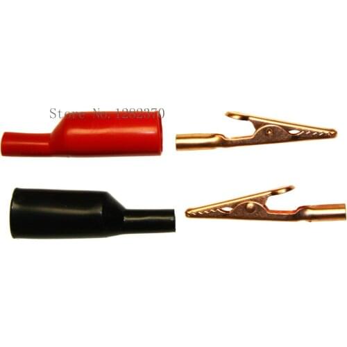 [SA] CL4460 Solid copper Alligator clip with Barrel & PVC insulator --50pcs/lot
