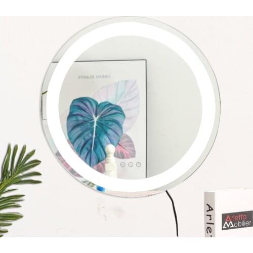 LED Makeup Mirror Large With Smart Touch Light 40 50 60CM Round Desktop Light Makeup Mirror For Ins Luxury Makeup Mirror Light