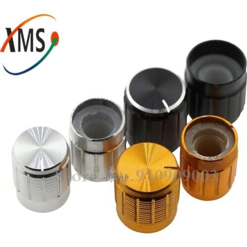 10PCS aluminum alloy 13*17mm 15*17mm potentiometer 13*17 15*17 knob rotation switch volume control knob black silvery