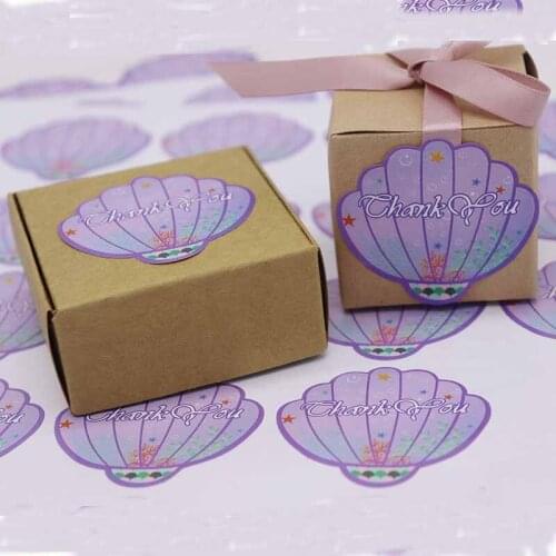 100PCS DIY pecti shape handmade label stickers purple print white paper self adhesive labels 50.8*47.8mm custom cost extr