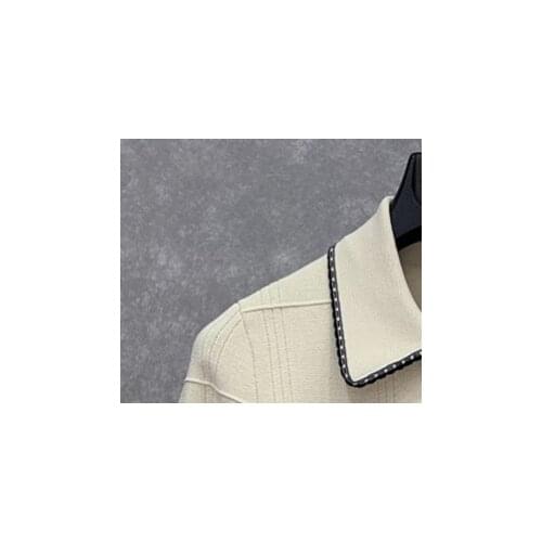 2020 Early Autumn New Product Ladies Temperament Pearl Button Lapel Knitted Cardigan All-match Top