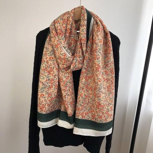 2021 Women Fashion Floral Pattern Cotton Voile Scarf Shawls Wraps Hijabs 10pcs/lot