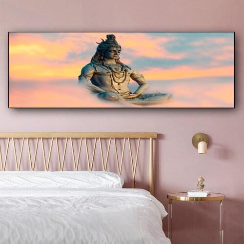 Abstract Religious Buddha Figure Oil Painting on Canvas Posters and Prints Scandinavian Wall Art Picture Bedroom Cuadros Decor