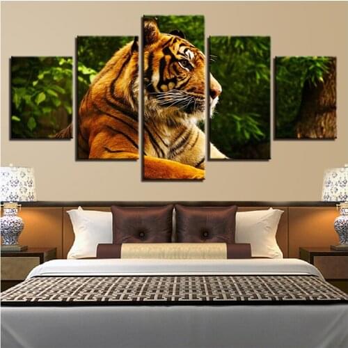 Tiger diamond painting 5 panel discount diamond embroidery sale full square drill round stone mosaic fantasy rhinestonesZP-3157