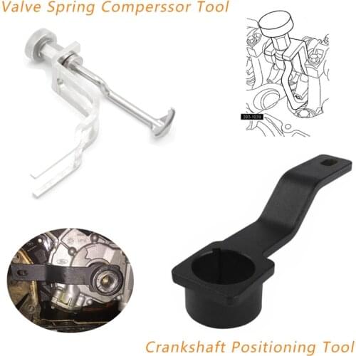 Car Accessories Engine Crankshaft Positioning & Valve Spring ComperssorTool Stainless Steel Set For Ford 4.6L/5.4L/6.8L 3V V8