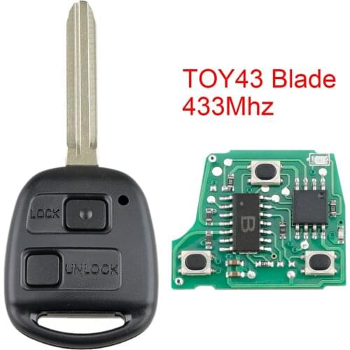 2 Buttons Keyless Remote Key FOB Fit For Toyota RAV4 Prado Tarago Kluger Avensis