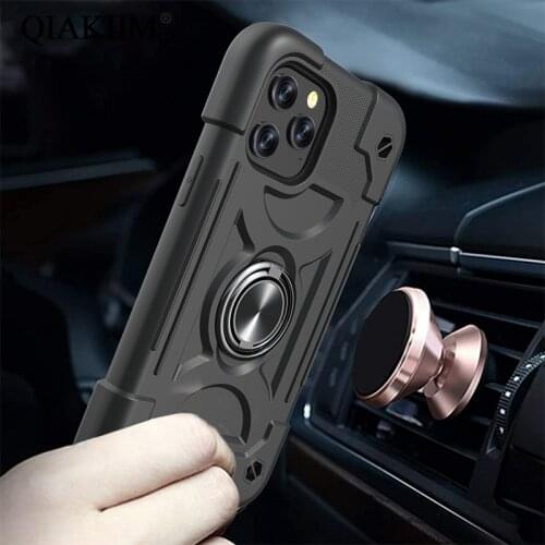 Magnetic Ring Holder Stand Cover For iPhone 12 11 Pro Max XS X XR 7 8 6 6s Plus 2 in 1 Hybrid PC TPU Shockproof Armor Phone Case