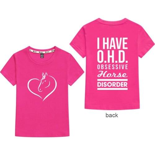 2-14YER Childrens clothing boys girls personality fashion cartoon horse head print 26 combed cotton Kids short-sleeved T-shirt