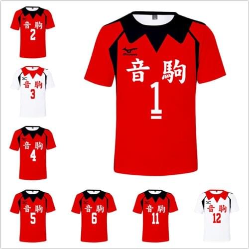 Haikyuu!! Kuroo Tetsurou Cosplay Costume Kozume Kenma T-shirt Nekoma Volleyball Club Tops Yaku Morisuke Sportswear