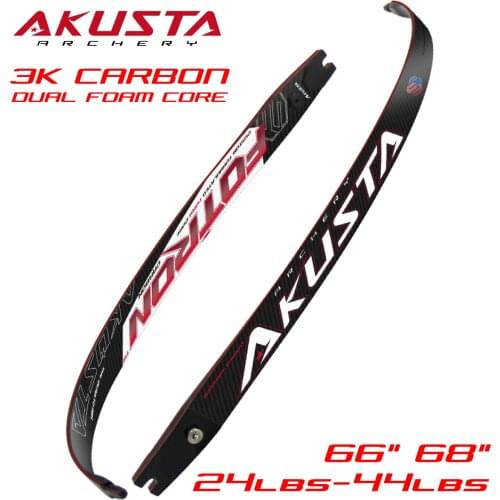 Akusta Recurve Bow Limbs 3K Carbon Foam Core ILF Limbs 66"68" 24-42lbs Fotron Series Performance Target Shooting