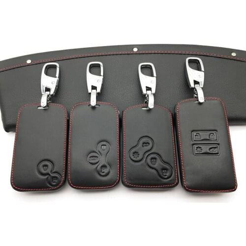 100% leather car key case key cover For Renault Kadjar Clio Megane 2 3 4 Koleos Logan Scenic Card Case Keychain protect shell