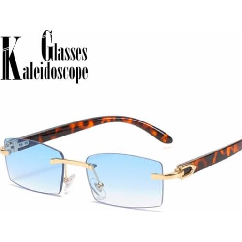 Square Rimless Sunglasses Women Men Fashion Rectangle Sun Glasses 2021 Trimming Frameless Eyeglasses Ladies Travel Shades UV400