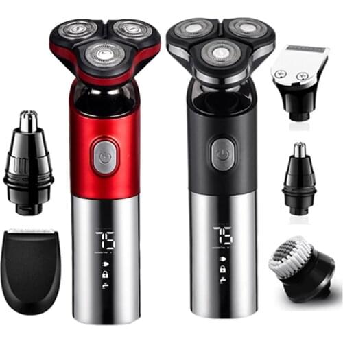 3 In1 Multifunction Wet Dry Use Electric Shaver Beard Trimmer Rechargeable Razor for Men Shaving Machine Facial Grooming Set