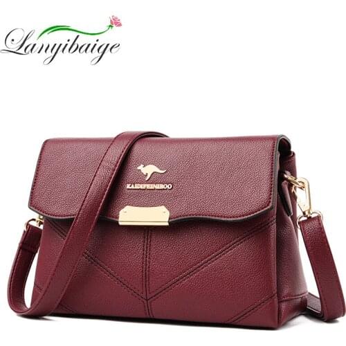 Fashion Casual Small PU Leather Messenger Bag Womens 2021 New Luxury Handbag Female Pack Designer Simple Shoulder Packet