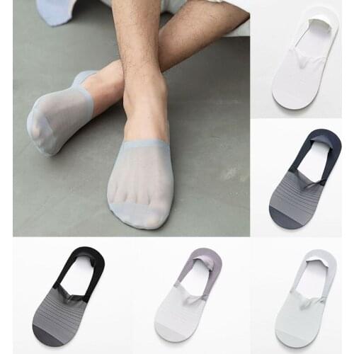 2021 Man Short Socks Invisible Transparent No Show Mesh Cotton Nylon Silk Thin Japanese Korean Style Fashion Novelties Socks