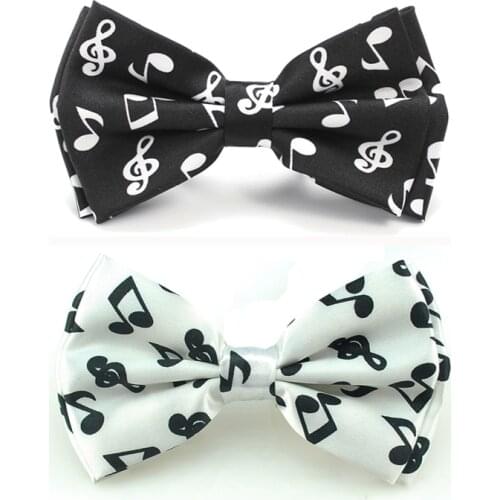 Musical Note Bow Tie For Men Unisex Tuxedo Party Tie Butterfly Cravat Formal Dress Gift Wedding Shirts Cravat Business Fashion
